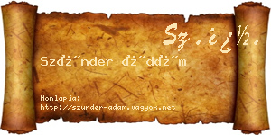 Szünder Ádám névjegykártya